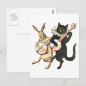 Briefkaart konijnen en katten (Voorkant / Achterkant)