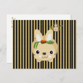 Briefkaart Konijnenaap Bruine Streep Wortelen Erwt (Voorkant / Achterkant)