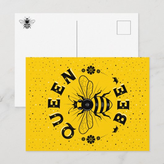 Briefkaart koningin Bee (Voorkant / Achterkant)