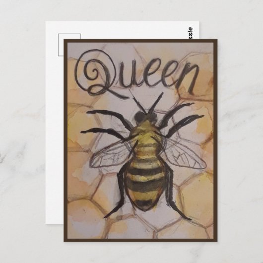 Briefkaart koningin Bee (Voorkant / Achterkant)