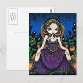 briefkaart "Koningin der Halloween" (Voorkant / Achterkant)