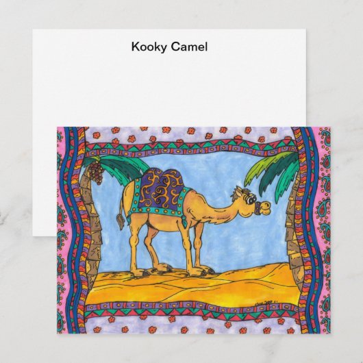 Briefkaart Kooky Camel (Voorkant / Achterkant)