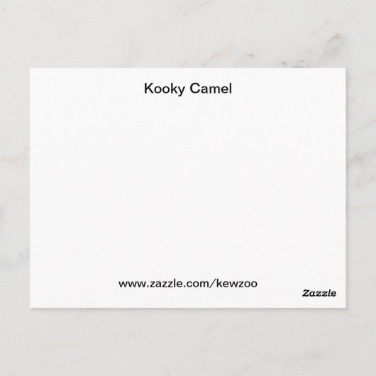 Briefkaart Kooky Camel (Achterkant)