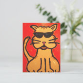 Briefkaart kool kat (Staand voorkant)