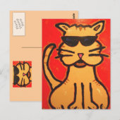 Briefkaart kool kat (Voorkant / Achterkant)