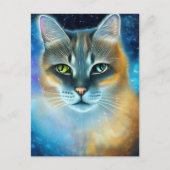Briefkaart kosmisch Kat (Voorkant)