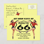 Briefkaart krijgt Uw Kikken op Route 66 Adverteren (Voorkant / Achterkant)