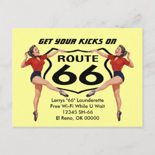 Briefkaart krijgt Uw Kikken op Route 66 Adverteren
