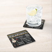 Briefkaart Krijtbord Sneeuwman - Blauw Kartonnen Onderzetters (Insitu)