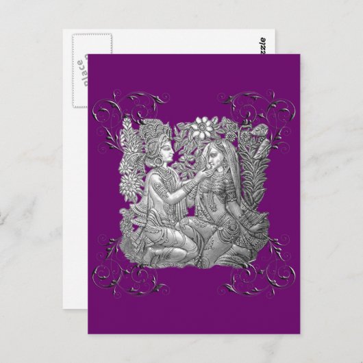 Briefkaart Krishna en Radha (Voorkant / Achterkant)
