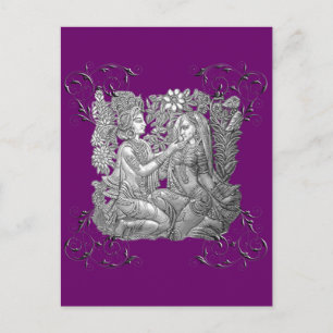 Briefkaart Krishna en Radha