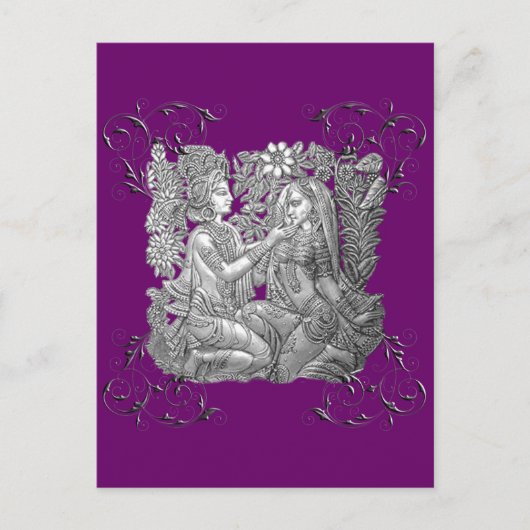 Briefkaart Krishna en Radha (Voorkant)
