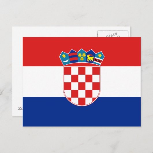 Briefkaart Kroatië-vlag (Voorkant / Achterkant)