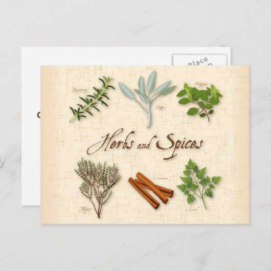 Briefkaart kruiden en specerijen (Voorkant / Achterkant)