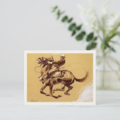 Briefkaart kunst met frederic Remington-schilderij (Staand voorkant)