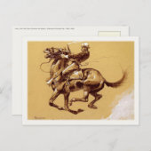 Briefkaart kunst met frederic Remington-schilderij (Voorkant / Achterkant)