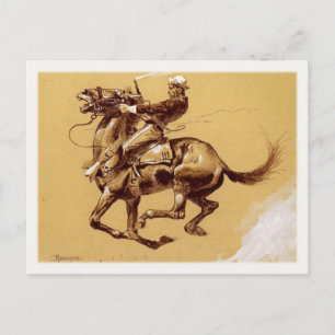 Briefkaart kunst met frederic Remington-schilderij