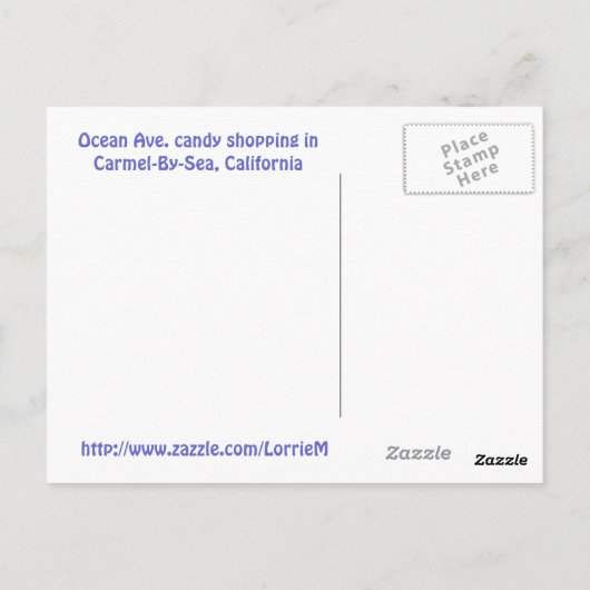 Briefkaart Kustwinkel Snoep (Achterkant)