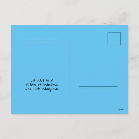 Briefkaart La Dolce Vita (Achterkant)