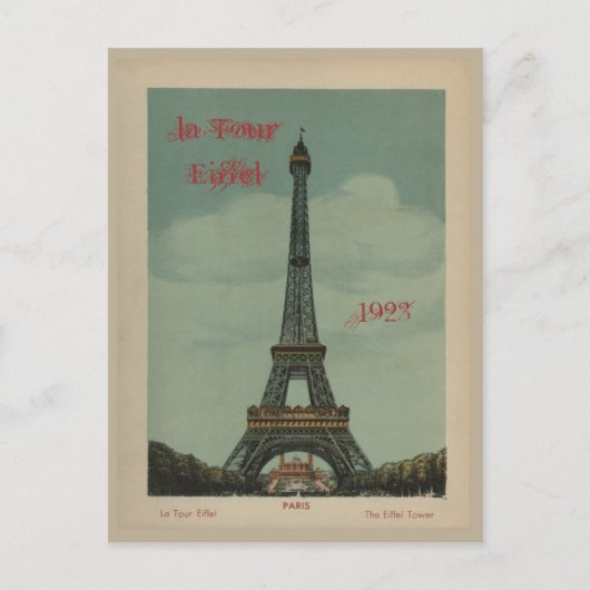 Briefkaart La Tour Eiffel (Voorkant)