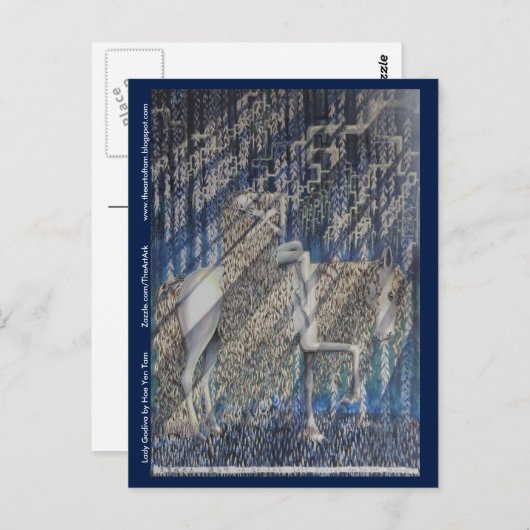 Briefkaart - Lady Godiva (Voorkant / Achterkant)