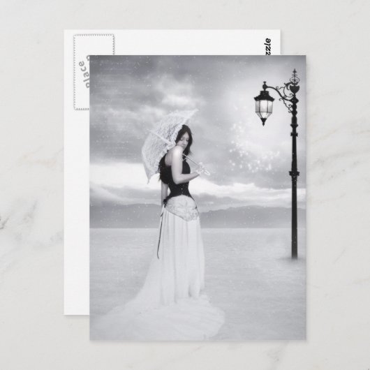 briefkaart "Lady Snowflake" (Voorkant / Achterkant)