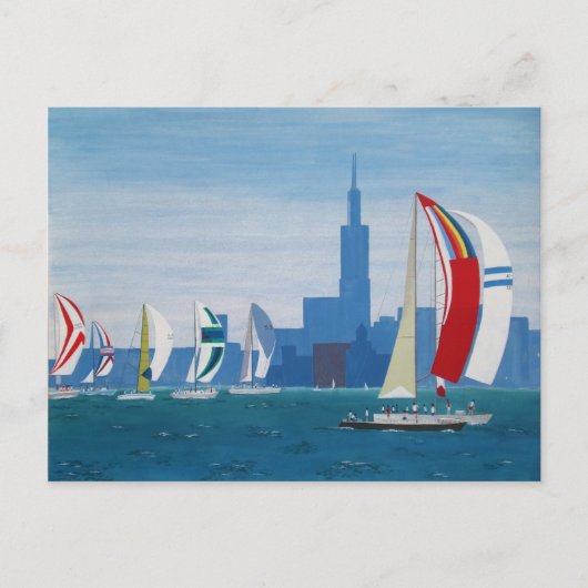 Briefkaart "Lake Michigan - Chicago" (Voorkant)