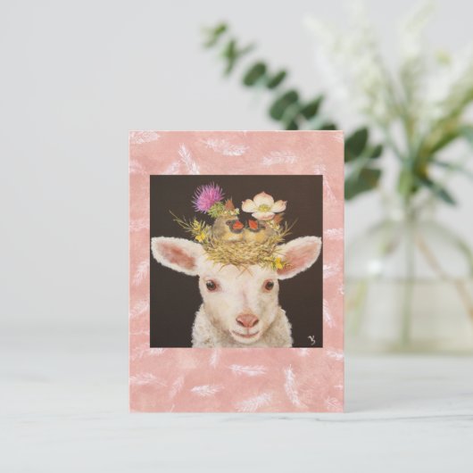 briefkaart lammeren (Staand voorkant)