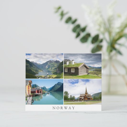 Briefkaart landschapsonderlaag van Noorwegen (Staand voorkant)