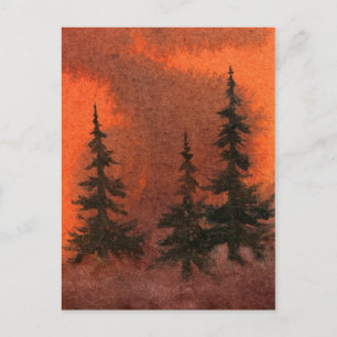 briefkaart landwegen "Pines in the Mist"