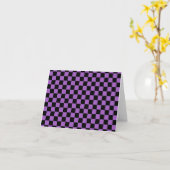 Briefkaart lavender en Black Checkered Pattern (Gele Bloem)