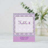 Briefkaart Lavender Paars Table Number (Staand voorkant)