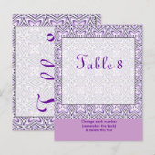 Briefkaart Lavender Paars Table Number (Voorkant / Achterkant)