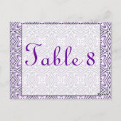 Briefkaart Lavender Paars Table Number (Achterkant)
