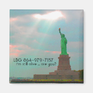 briefkaart, LBG 864-979-7157, ik leef nog..... Magneet