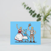 Briefkaart Lederhosen Dirndl Beiarian Family (Staand voorkant)