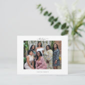 Briefkaart leeg Vrijgezellenfeest Foto: Dank u (Staand voorkant)