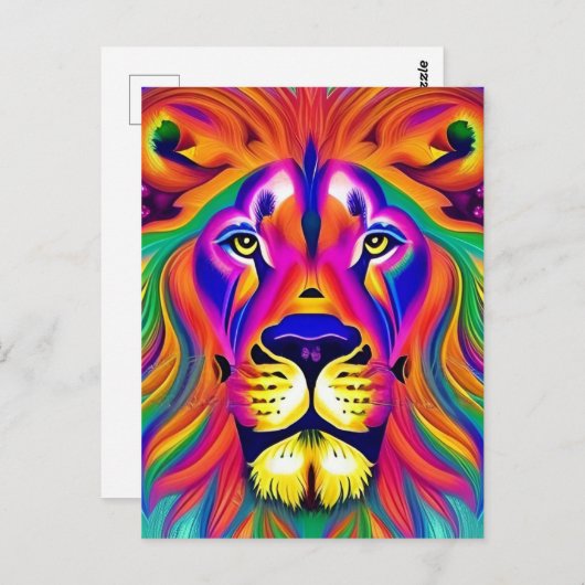 briefkaart leeuw (Voorkant / Achterkant)