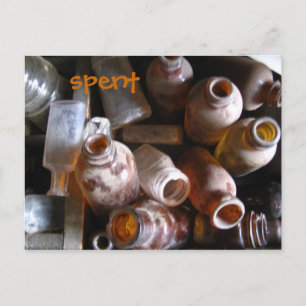 Briefkaart lege flessen