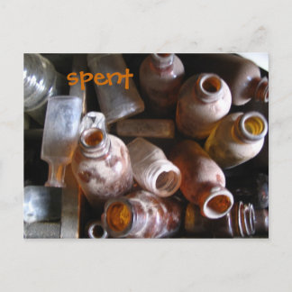 Briefkaart lege flessen