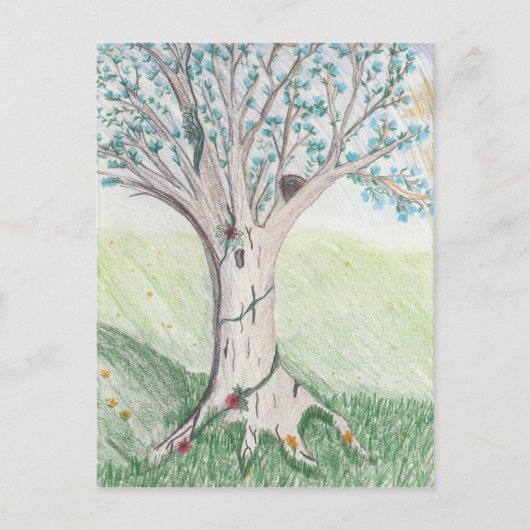 Briefkaart lenteboom (Voorkant)