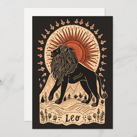 Briefkaart - Leo Celestial Zodiac Art (Voorkant / Achterkant)