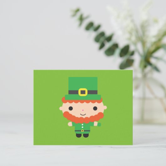 Briefkaart Leprechaun (Staand voorkant)
