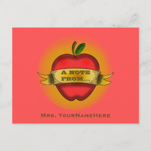 Briefkaart leraar - Apple-Tattoo