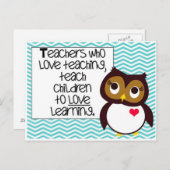 Briefkaart- Leraar en Owl Briefkaart (Voorkant / Achterkant)