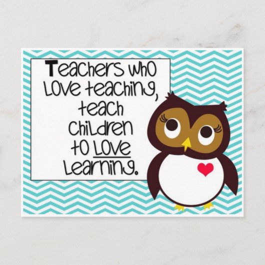 Briefkaart- Leraar en Owl Briefkaart (Voorkant)