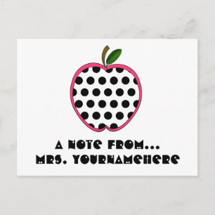 Briefkaart leraar - Polka Dot Apple