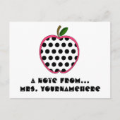Briefkaart leraar - Polka Dot Apple (Voorkant)
