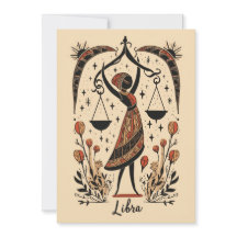 Briefkaart - Libra Celestial Zodiac Art