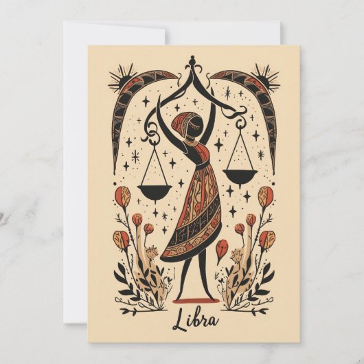 Briefkaart - Libra Celestial Zodiac Art (Voorkant)